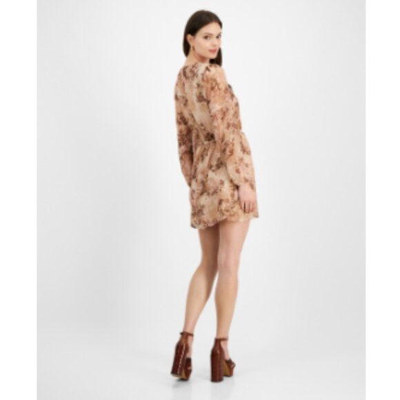 RACHEL Rachel Roy Womens Shibon Mini Dress 6 Brown - Picture 3 of 4